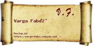 Varga Fabó névjegykártya